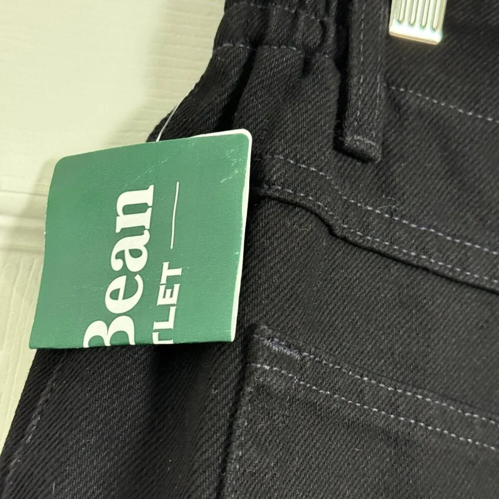 LL‎ Bean Jeans Womens 16 Petite Black Original Fit Relaxed 100% Cotton High Rise - Picture 12 of 16